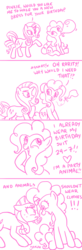 Size: 500x1531 | Tagged: safe, artist:yamino, pinkie pie, rarity, earth pony, pony, unicorn, g4, balloon, blowing up balloons, comic, female, mare, sweat