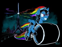 Size: 1536x1152 | Tagged: safe, artist:snapai, rainbow dash, g4, crystal empire, lightcycle, the grid, tron