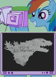 Size: 438x601 | Tagged: safe, rainbow dash, kaiju, g4, exploitable meme, godzilla, godzilla (series), godzilla 2014, tv meme