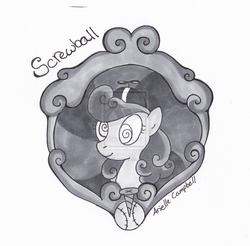 Size: 1024x1008 | Tagged: safe, artist:fanaticalfactory, screwball, g4, derp, design, female, gray, hat, propeller hat, solo, swirly eyes