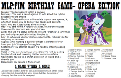 Size: 1108x717 | Tagged: safe, rarity, twilight sparkle, g4, hearth's warming eve (episode), my little pony: friendship is magic, birthday game, exploitable meme, game, hearth's warming eve, meme, opera, text