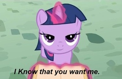 Size: 546x352 | Tagged: safe, edit, edited screencap, screencap, twilight sparkle, a canterlot wedding, g4, bedroom eyes, book, bronybait, female, filly, filly twilight sparkle, glowing horn, horn, image macro, inverted mouth, levitation, magic, solo, telekinesis, younger