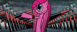 Size: 1497x631 | Tagged: safe, artist:invdrshadowpony, pinkie pie, g4, block obsessed pinkamena, crossover, parody, pink floyd, pinkamena diane pie, the wall