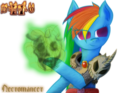 Size: 1024x768 | Tagged: safe, artist:mr4500k, rainbow dash, g4, crossover, diablo (series), diablo ii, necromancer