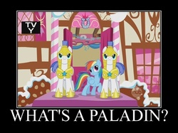 Size: 750x561 | Tagged: safe, edit, edited screencap, screencap, rainbow dash, a bird in the hoof, g4, betrayal, hub logo, motivational poster, spoony, the spoony experiment, tv rating, ultima, ultima ix