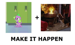 Size: 1176x700 | Tagged: safe, spike, dog, equestria girls, g4, my little pony equestria girls, dragon (dog), exploitable meme, make it happen, meme, meta, spike the dog, wizards of waverly place