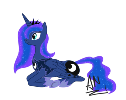 Size: 2099x1665 | Tagged: safe, artist:x6tr2ni, princess luna, g4, female, simple background, solo