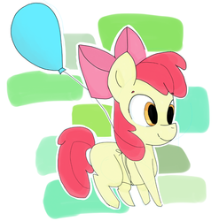 Size: 832x843 | Tagged: safe, artist:trailofpasta, apple bloom, g4, balloon, female, solo