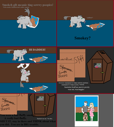 Size: 1328x1478 | Tagged: safe, artist:mrpaint, fluffy pony, fluffy pony foal, photo, poop, pregnant, sorry box