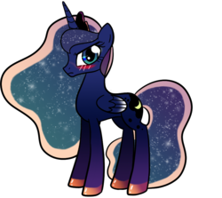 Size: 900x804 | Tagged: safe, artist:zombiecollie, princess luna, ask lusty luna, g4, blushing, female, lusty luna, simple background, solo