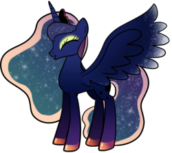 Size: 900x804 | Tagged: safe, artist:zombiecollie, princess luna, ask lusty luna, g4, eyes closed, female, lusty luna, simple background, solo