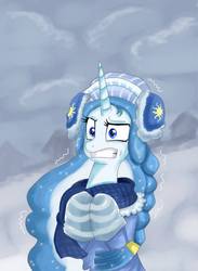Size: 702x960 | Tagged: dead source, safe, artist:pridark, oc, oc only, oc:princess argenta, alicorn, pony, alicorn oc, argentina, clothes, cold, earmuffs, hat, nation ponies, ponified, scarf, sweater, winter