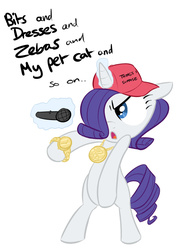 Size: 711x977 | Tagged: dead source, safe, artist:shoutingisfun, artist:tess, rarity, pony, g4, bipedal, bling, chains, female, floppy ears, gangsta, gangster, gold chains, hair over one eye, hat, magic, microphone, open mouth, rapper, rapping, solo, telekinesis, watch