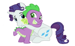 Size: 2060x1270 | Tagged: safe, artist:ravenevert, rarity, spike, g4, barb, elusive, hug, rule 63, ship:barlusive, ship:sparity, simple background, smiling, transparent background, vector