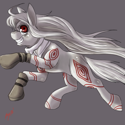 Size: 1200x1200 | Tagged: safe, artist:damaximos, pony, deadman wonderland, ponified, shiro, solo