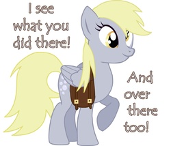 Size: 1045x894 | Tagged: artist needed, safe, derpy hooves, pegasus, pony, g4, female, i see what you did there, mare