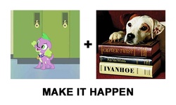 Size: 600x360 | Tagged: safe, spike, dog, equestria girls, g4, my little pony equestria girls, exploitable meme, make it happen, meme, meta, spike the dog, wishbone