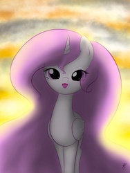 Size: 768x1024 | Tagged: safe, artist:jdan-s, princess celestia, g4, :d, cewestia, cute, cutelestia, female, filly, long hair, long mane, looking at you, open mouth, pink-mane celestia, smiling, solo, younger