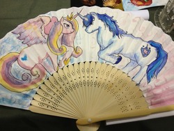 Size: 1280x960 | Tagged: safe, artist:mirrankei, princess cadance, shining armor, g4, fan, handheld fan, photo