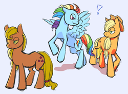 Size: 986x723 | Tagged: safe, artist:darkstripe4ever, applejack, rainbow dash, g4, exclamation point