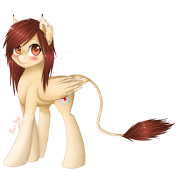 Size: 1459x1435 | Tagged: safe, artist:emzedee, oc, oc only, pegasus, pony, blushing, cute, piercing