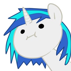 Size: 894x894 | Tagged: safe, dj pon-3, vinyl scratch, g4, :i, face, female, long neck, solo, wat, wut face