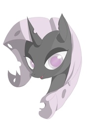 Size: 630x866 | Tagged: safe, artist:hamuchiki, rarity, changeling, g4, changelingified, female, pixiv, rariling, solo, species swap, white changeling