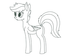 Size: 2048x1536 | Tagged: safe, artist:d1fen, scootaloo, pegasus, pony, g4, dock, female, filly, monochrome, solo