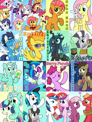 Size: 2400x3200 | Tagged: safe, artist:041744, angel bunny, apple bloom, applejack, babs seed, berry punch, berryshine, big macintosh, bon bon, cheerilee, dj pon-3, doctor whooves, fluttershy, lyra heartstrings, octavia melody, pinkie pie, princess cadance, queen chrysalis, rainbow dash, rarity, scootaloo, shining armor, soarin', spitfire, sweetie belle, sweetie drops, time turner, twilight sparkle, vinyl scratch, zecora, alicorn, earth pony, pegasus, pony, unicorn, zebra, g4, cutie mark crusaders, female, heart, male, mane six, mare, necktie, pie, ship:cheerimac, ship:shiningcadance, shipping, sonic screwdriver, stallion, straight, tardis, twilight sparkle (alicorn)