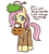 Size: 400x448 | Tagged: safe, artist:lulubell, fluttershy, g4, costume, female, filly, fluttertree, halloween, holiday, jack-o-lantern, mouth hold, pumpkin, pumpkin bucket, simple background, solo, tree, tree costume, trick or treat, white background