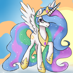 Size: 3000x3000 | Tagged: safe, artist:xrainbow-chocobox, princess celestia, g4, female, solo