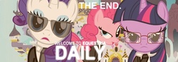 Size: 1000x350 | Tagged: safe, pinkie pie, rarity, twilight sparkle, equestria daily, g4, banner, clothes, crossover, sunglasses, the hangover, the hangover: part iii