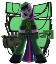 Size: 3527x4000 | Tagged: safe, artist:template93, twilight sparkle, g4, batman, crossover, female, high res, solo, the riddler