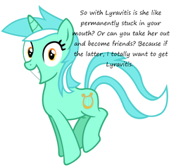 Size: 837x798 | Tagged: safe, lyra heartstrings, g4, excited, female, grin, insane pony thread, pronking, solo, tumblr