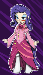 Size: 2000x3500 | Tagged: safe, artist:acharmingpony, rarity, satyr, g4, clothes, dress, female, gala dress, glasses, satyrized, solo, species swap