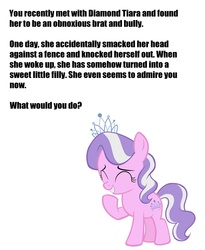 Size: 768x938 | Tagged: safe, diamond tiara, g4, bronybait, female, question, solo, text