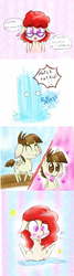 Size: 568x2124 | Tagged: safe, artist:danadyu, featherweight, twist, earth pony, pegasus, pony, ask twist, g4, comic, female, heart, male, palindrome get, shipping, straight, water, wet mane