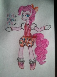 Size: 539x719 | Tagged: safe, artist:dirkjake-is-not-canon, pinkie pie, g4, cosplay, costume, female, ponponpon, solo