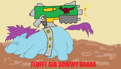 Size: 1212x688 | Tagged: safe, fluffy pony, dakka, fluffy pony original art, solo, warhammer (game), warhammer 40k