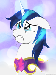 Size: 1500x2000 | Tagged: safe, artist:stec-corduroyroad, shining armor, g4, crying, lip bite, male, solo