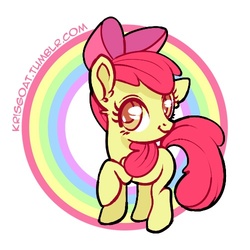 Size: 500x500 | Tagged: safe, artist:krisgoat, apple bloom, g4, female, rainbow, solo