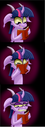 Size: 800x2238 | Tagged: safe, artist:senx, twilight sparkle, goat, g4, book, comic, goatified, species swap, that pony sure does love books, twigoat