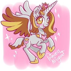 Size: 500x500 | Tagged: safe, artist:krisgoat, oc, oc only, alicorn, goat, pony, alicorn oc, krisgoat, princess, solo