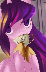 Size: 300x464 | Tagged: dead source, safe, artist:loyaldis, princess cadance, g4, animated, blinking, cup, drinking, female, solo, tea, teacup