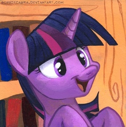 Size: 506x511 | Tagged: safe, artist:kenket, artist:spainfischer, twilight sparkle, pony, g4, cute, female, happy, open mouth, portrait, smiling, solo, square series, traditional art