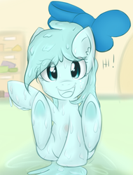 Size: 894x1176 | Tagged: safe, artist:freefraq, oc, oc only, oc:shiny slime, goo pony, original species, slime, solo