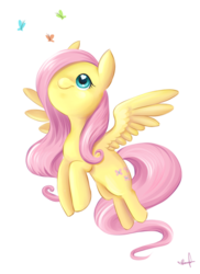 Size: 661x907 | Tagged: safe, artist:carryowl, fluttershy, butterfly, g4, female, simple background, solo, transparent background