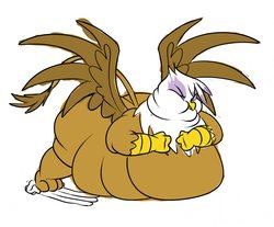 Size: 1280x1059 | Tagged: safe, artist:calorie, gilda, griffon, g4, fat, female, gildough, morbidly obese, obese, solo