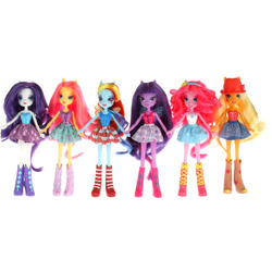 Size: 1840x1840 | Tagged: safe, applejack, fluttershy, pinkie pie, rainbow dash, rarity, twilight sparkle, equestria girls, g4, official, doll, equestria girls prototype, female, irl, photo, ponied up, prototype, toy