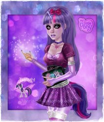 Size: 800x941 | Tagged: safe, artist:kharis-art, twilight sparkle, human, g4, horn, horned humanization, humanized, tailed humanization